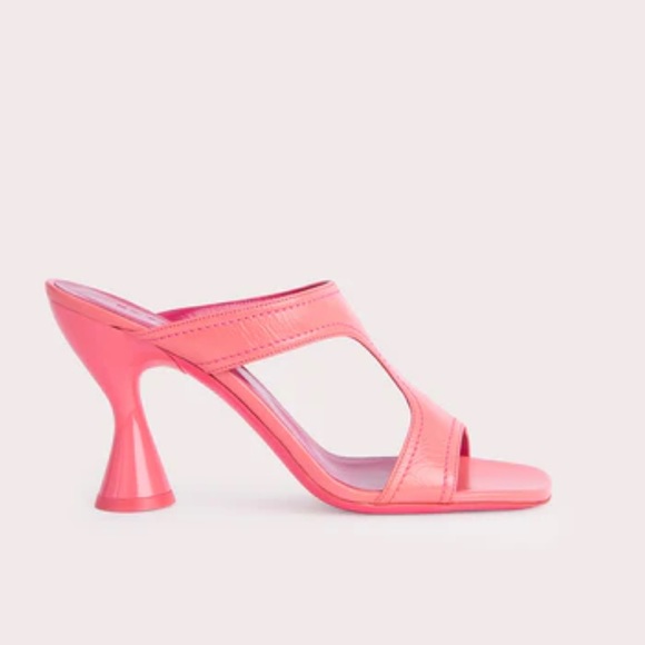 By Far Nadia Slip-On Heeled Sandal in Venus Pink Size 37